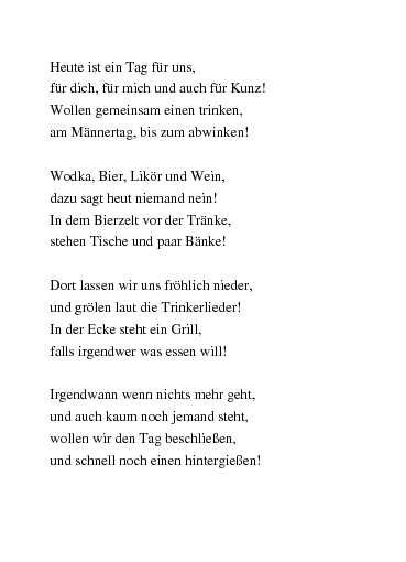 Herrentag gedicht Merci´s Blog: