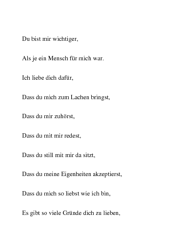 Gründe dich zu lieben