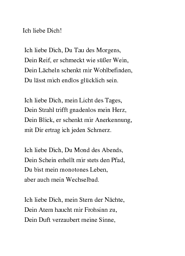 Dich ich immer noch gedichte liebe Gedicht liebe