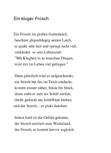 Gedicht frosch Frosch