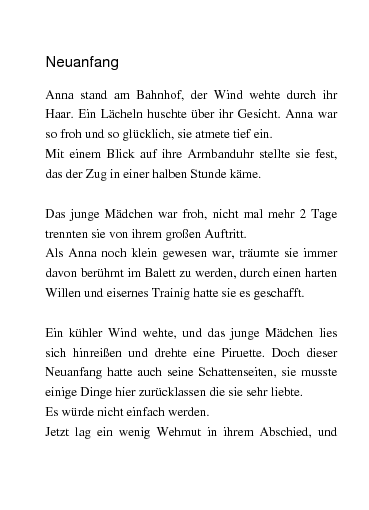 Geschichte Abschied Und Neuanfang