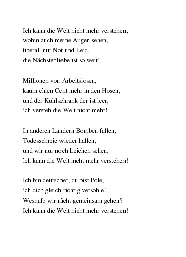 Gedichte Ich Kann Die Welt Nicht Mehr Verstehen Von Rumpi