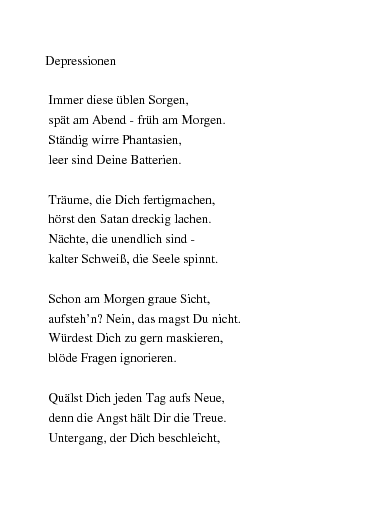 Gedichte Depressionen Von Norbertvantiggelen