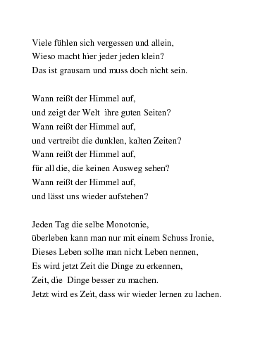 Gedichte Wann Reisst Der Himmel Auf Von Purzelbaum