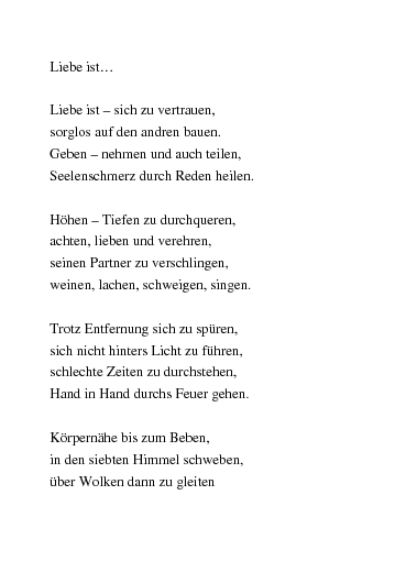 Download Gedicht ueber liebe und vertrauen For Free