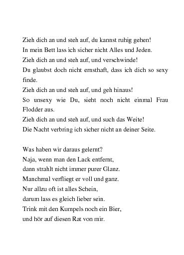 Songtexte Zieh Dich Aus Und Leg Dich Hin Wir Mussen Reden Von Punkpoet